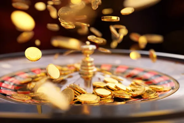 A woman in a luxurious green gown next to an ornate roulette wheel, capturing the upscale casino mood of 599JILI.